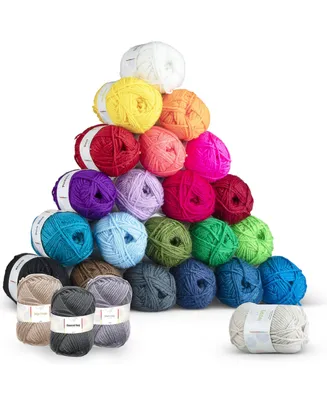 24 Pack of Crochet Yarn Skeins - Assorted Pre