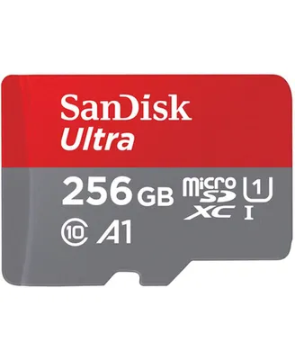 SanDisk 256GB Ultra Uhs-i microSDXC Memory Card with Adapter - 120MBs & C10, Uhs & U1, A1