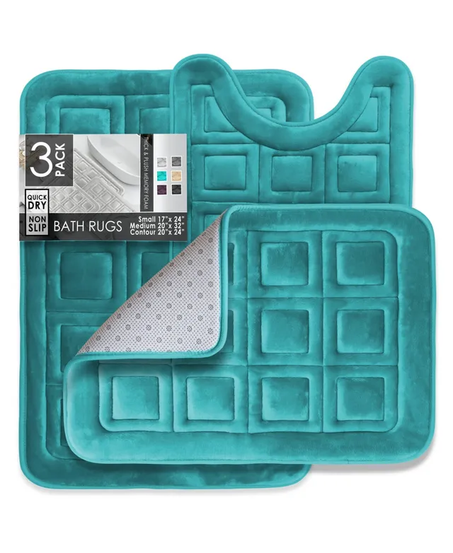 Clara Clark Non Slip Shaggy Bath Rugs - Small Medium, and Large