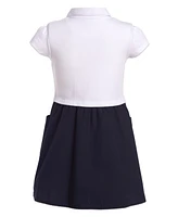 Nautica Little Girls Uniform 2 Tone Interlock Dress
