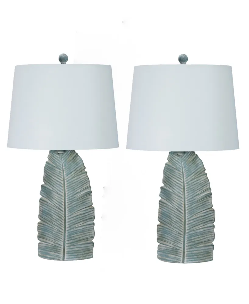 26" Casual Resin Table Lamp with Designer Shade, Set of 2