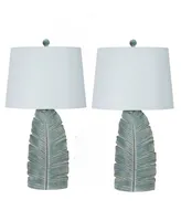 26" Casual Resin Table Lamp with Designer Shade, Set of 2