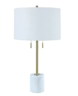 29" Metal Marble Table Lamp with Designer Shade