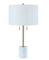 29" Metal Marble Table Lamp with Designer Shade