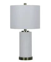 23" Architectural Glass Column Table Lamp with Designer Shade