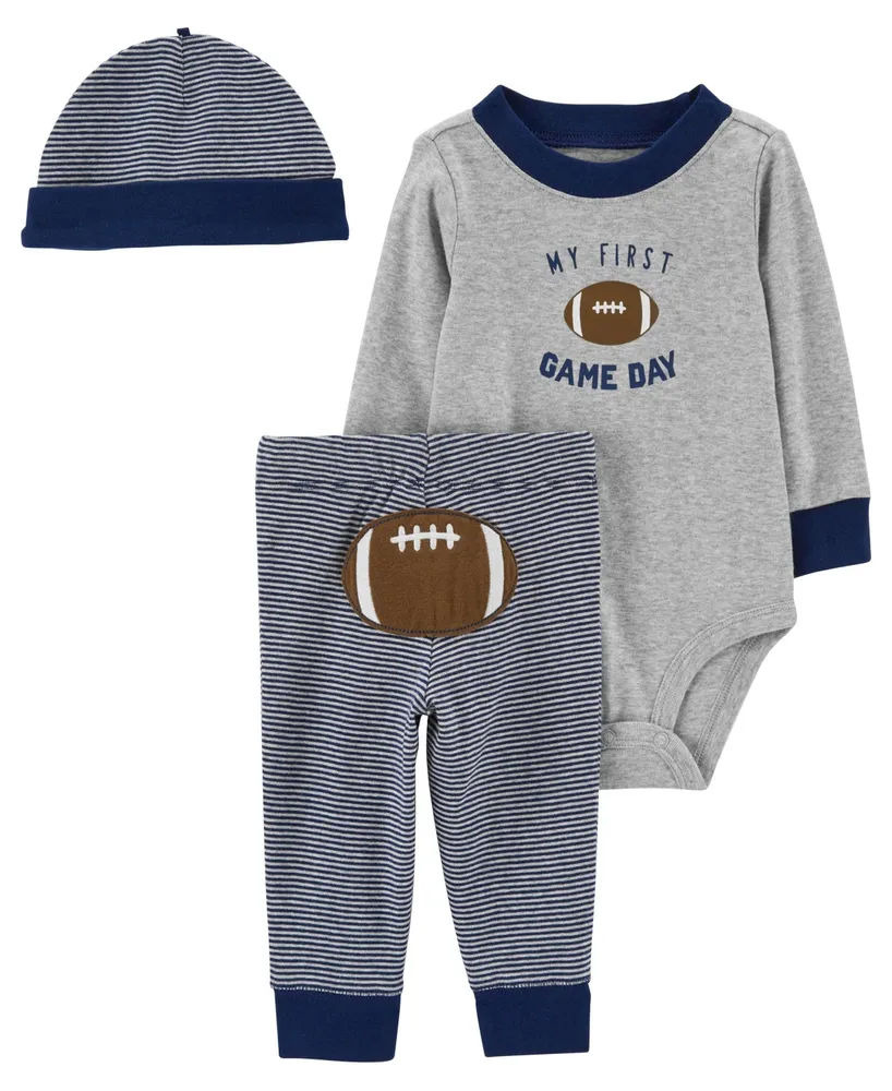 Carter's Baby Boys Football Bodysuit, Pants and Hat, 3 Piece Set