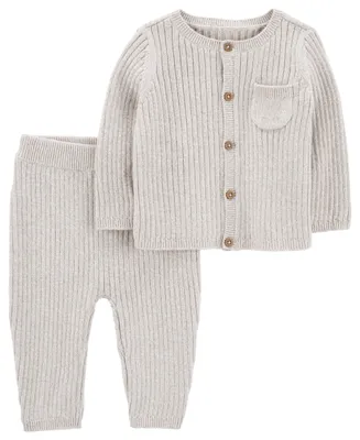 Carter's Baby Boys and Girls Cardigan Sweater Pants, 2 Piece Set