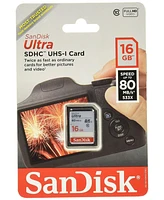 Sandisk Ultra Secure Digital High Capacity Memory Card- 16 Gb Class 10-uhs-i