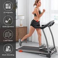 Simplie Fun Easy Folding Treadmill For Home Use, 1.5HP Electric Running, Jogging & Walking Machine