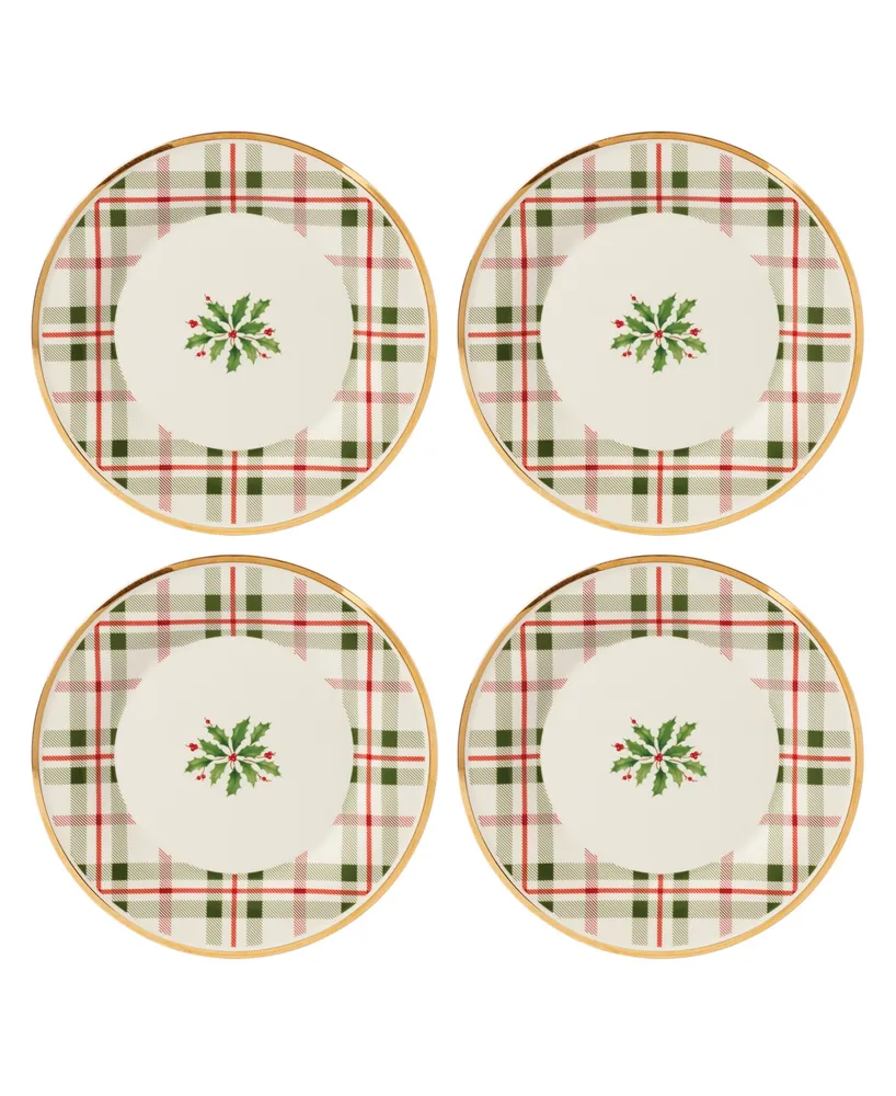 Lenox Holiday Plaid Accent Plates, Set of 4