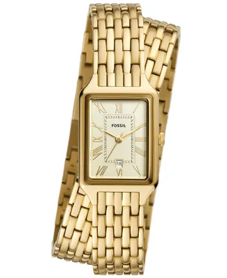 Fossil Women's Raquel Three-Hand Date Gold-Tone Stainless Steel Watch, 23mm - Gold