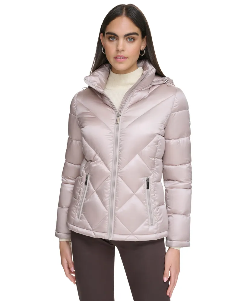 Calvin Klein Women's Shine Hooded Packable Puffer Coat, Created for Macy's