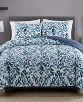 Keeco Watercolor Damask 3-Pc. Comforter Set, Created for Macy's
