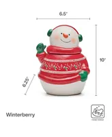 Winterberry Sweater Snowman Cookie Jar