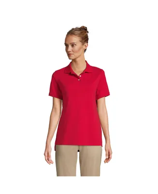 Lands' End Women's School Uniform Tall Short Sleeve Interlock Polo Shirt