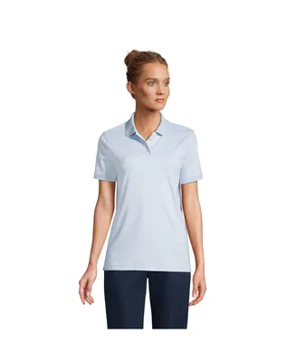Lands' End Women's School Uniform Tall Short Sleeve Interlock Polo Shirt