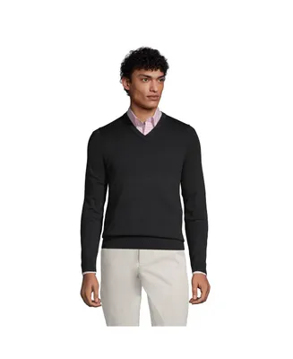 Lands' End Men's Classic Fit Fine Gauge Supima Cotton V-neck Sweater