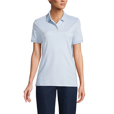 Lands' End Women's School Uniform Tall Short Sleeve Interlock Polo Shirt