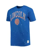 Men's Original Retro Brand Royal Lincoln Lions Bleach Splatter T-shirt