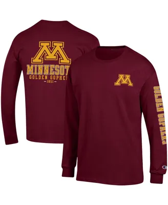 Men's Champion Maroon Minnesota Golden Gophers Team Stack Long Sleeve T-shirt