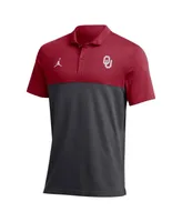 Men's Jordan Crimson Oklahoma Sooners 2022 Coaches Performance Polo Shirt