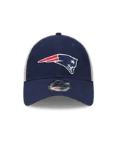 Men's New Era Navy, Natural New England Patriots Loyal 9TWENTY Trucker Snapback Hat