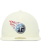 Men's New Era Cream Tennessee Titans Chrome Color Dim 59FIFTY Fitted Hat