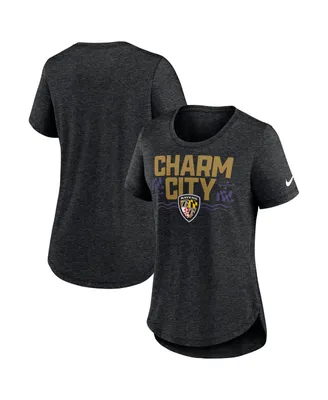 Women's Nike Heather Black Baltimore Ravens Local Fashion Tri-Blend T-shirt