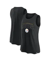 Fanatics Women's Fanatics Black Pittsburgh Steelers Wordmark Logo Racerback  Scoop Neck Tank Top