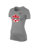 Women's Nike Heather Gray Canada Soccer Legend Performance T-shirt