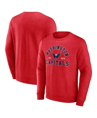 Men's Fanatics Red Washington Capitals Classic Arch Pullover Sweatshirt