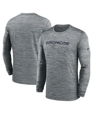 Men's Nike Gray Denver Broncos Sideline Team Velocity Performance Long Sleeve T-shirt