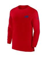 Men's Nike Red Buffalo Bills Sideline Coach Performance Long Sleeve T-shirt