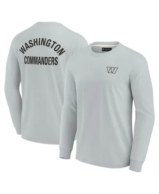 Men's and Women's Fanatics Signature Gray Washington Commanders Super Soft Long Sleeve T-shirt