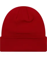 Big Boys New Era Red Manchester United Essential Cuffed Knit Hat