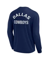 Men's and Women's Fanatics Signature Navy Dallas Cowboys Super Soft Long Sleeve T-shirt