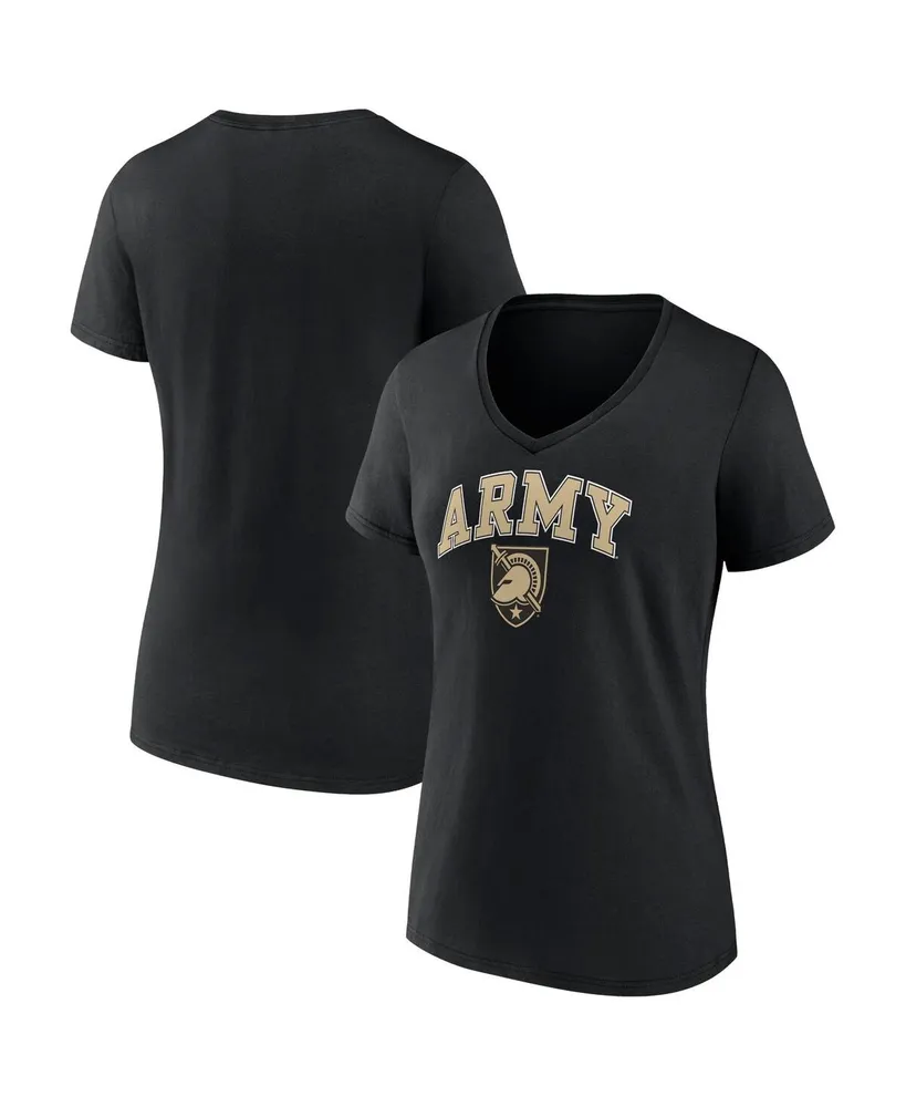 Women's Fanatics Black Army Knights Evergreen Campus V-Neck T-shirt