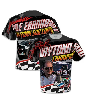 Men's Checkered Flag Sports Black Dale Earnhardt Daytona 500 Champion Legends T-shirt