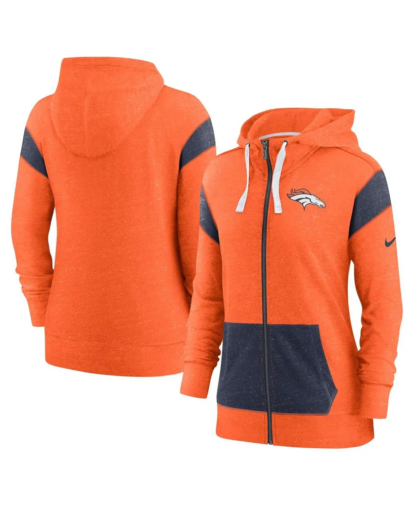 Women's Nike Orange, Navy Denver Broncos Monaco Lightweight Full-Zip Hoodie