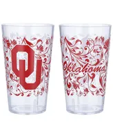 Oklahoma Sooners 24 Oz Two-Pack Tritan Floral Tumbler Set