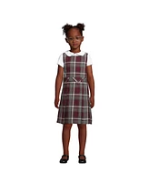 Lands' End Little Girls School Uniform Plaid Jumper Top of Knee