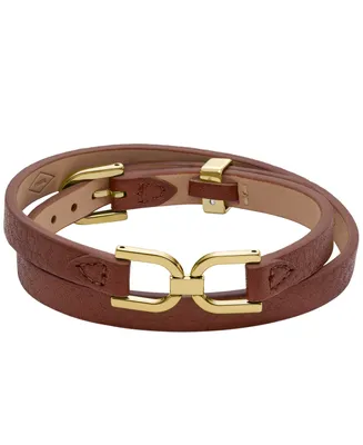 Fossil Heritage D-Link Red Mahogany Leather Bracelet