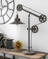 Hudson & Canal Descartes 29" Metal Shade Tall Wide Brim and Pulley System Table Lamp