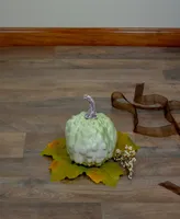 5.5" Green Textured Pumpkin Fall Harvest Table Top Decoration