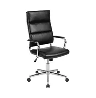 Merrick Lane Austen High Panel-Back Ergonomic Office Chair With Padded Metal Arms Executive Swivel Computer Desk