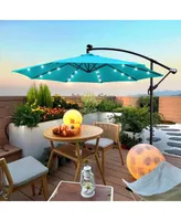 Streamdale Furniture 10 Ft Outdoor Patio Umbrella Solar Powered Led Lighted Sun Shade Market Waterproof 8 Ribs