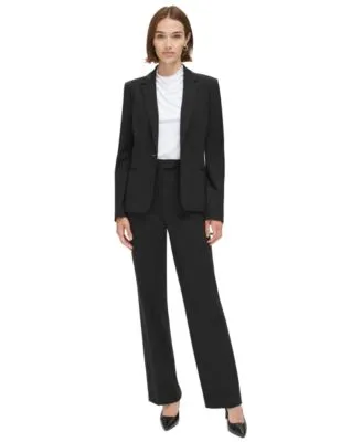 Calvin Klein Womens One Button Blazer High Rise Pants