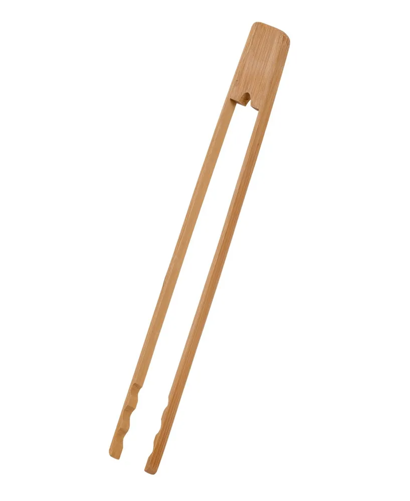 Joyce Chen 11" Burnished Bamboo Tongs with Serrated Teeth