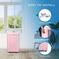 Commercial Cool Portable Air Conditioner, Dehumidifier & Fan, Portable Ac 9,000 Btu Bedroom Ac & Covers up to 400 Sq. Ft., Wifi Enabled,Pink