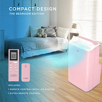 Commercial Cool Portable Air Conditioner, Dehumidifier & Fan, Portable Ac 9,000 Btu Bedroom Ac & Covers up to 400 Sq. Ft., Wifi Enabled,Pink